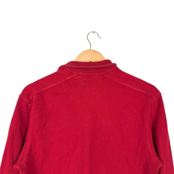 Polo Ralph Lauren Vintage Red Button Mock Neck Madison Ave Rugby - Picture 8 of 9